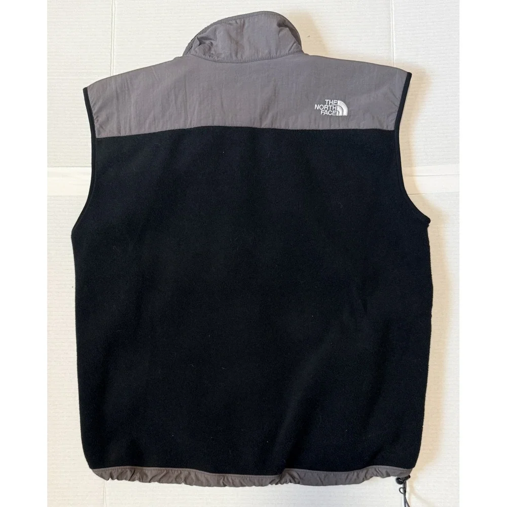 THE NORTH FACE Denali - Men's Polartec Fleece Vest - Grey Black Full Zip - Large